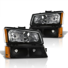 Load image into Gallery viewer, Chevrolet Silverado 2003-2006 Factory Style Headlights + Bumpers Black Housing Clear Len Amber Reflector (All Black Bumpers)