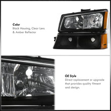 Load image into Gallery viewer, Chevrolet Silverado 2003-2006 Factory Style Headlights + Bumpers Black Housing Clear Len Amber Reflector (All Black Bumpers)