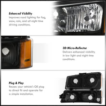Load image into Gallery viewer, Chevrolet Silverado 2003-2006 Factory Style Headlights + Bumpers Black Housing Clear Len Amber Reflector (All Black Bumpers)