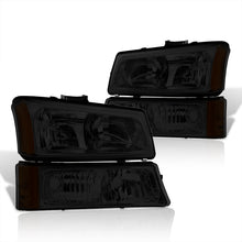 Load image into Gallery viewer, Chevrolet Silverado 2003-2006 Factory Style Headlights + Bumpers Chrome Housing Smoke Len Amber Reflector