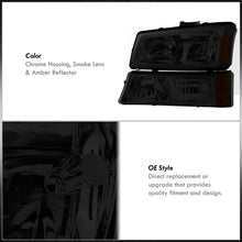 Load image into Gallery viewer, Chevrolet Silverado 2003-2006 Factory Style Headlights + Bumpers Chrome Housing Smoke Len Amber Reflector