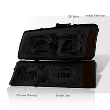 Load image into Gallery viewer, Chevrolet Silverado 2003-2006 Factory Style Headlights + Bumpers Chrome Housing Smoke Len Amber Reflector