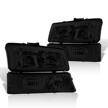 Load image into Gallery viewer, Chevrolet Silverado 2003-2006 Factory Style Headlights + Bumpers Chrome Housing Smoke Len Clear Reflector