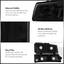 Load image into Gallery viewer, Chevrolet Silverado 2003-2006 Factory Style Headlights + Bumpers Chrome Housing Smoke Len Clear Reflector