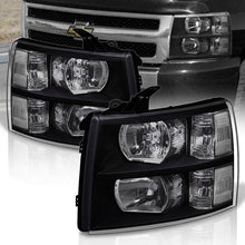 Load image into Gallery viewer, Chevrolet Silverado 2007-2013 Factory Style Headlights Black Housing Clear Len Clear Reflector