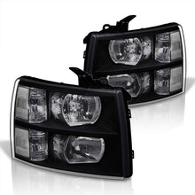 Load image into Gallery viewer, Chevrolet Silverado 2007-2013 Factory Style Headlights Black Housing Clear Len Clear Reflector