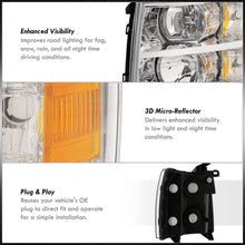 Load image into Gallery viewer, Chevrolet Silverado 2007-2013 Factory Style Headlights Chrome Housing Clear Len Amber Reflector