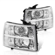 Load image into Gallery viewer, Chevrolet Silverado 2007-2013 Factory Style Headlights Chrome Housing Clear Len Clear Reflector