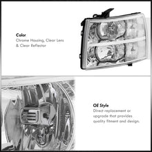 Load image into Gallery viewer, Chevrolet Silverado 2007-2013 Factory Style Headlights Chrome Housing Clear Len Clear Reflector