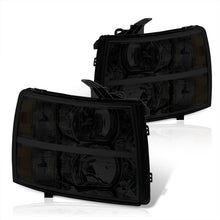 Load image into Gallery viewer, Chevrolet Silverado 2007-2013 Factory Style Headlights Chrome Housing Smoke Len Amber Reflector