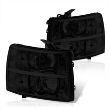 Load image into Gallery viewer, Chevrolet Silverado 2007-2013 Factory Style Headlights Chrome Housing Smoke Len Clear Reflector