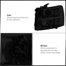 Load image into Gallery viewer, Chevrolet Silverado 2007-2013 Factory Style Headlights Chrome Housing Smoke Len Clear Reflector