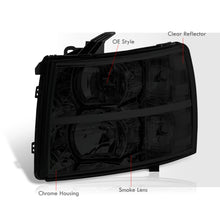 Load image into Gallery viewer, Chevrolet Silverado 2007-2013 Factory Style Headlights Chrome Housing Smoke Len Clear Reflector
