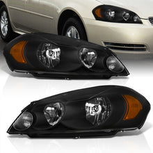 Load image into Gallery viewer, Chevrolet Impala 2006-2013 / Impala Limited 2014-2015 / Monte Carlo 2006-2007 Factory Style Headlights Black Housing Clear Len Amber Reflector