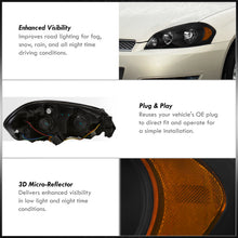 Load image into Gallery viewer, Chevrolet Impala 2006-2013 / Impala Limited 2014-2015 / Monte Carlo 2006-2007 Factory Style Headlights Black Housing Clear Len Amber Reflector