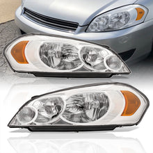 Load image into Gallery viewer, Chevrolet Impala 2006-2013 / Impala Limited 2014-2015 / Monte Carlo 2006-2007 Factory Style Headlights Chrome Housing Clear Len Amber Reflector

