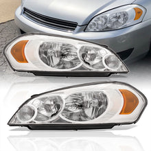 Load image into Gallery viewer, Chevrolet Impala 2006-2013 / Impala Limited 2014-2015 / Monte Carlo 2006-2007 Factory Style Headlights Chrome Housing Clear Len Amber Reflector