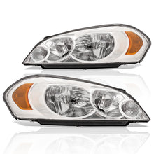 Load image into Gallery viewer, Chevrolet Impala 2006-2013 / Impala Limited 2014-2015 / Monte Carlo 2006-2007 Factory Style Headlights Chrome Housing Clear Len Amber Reflector
