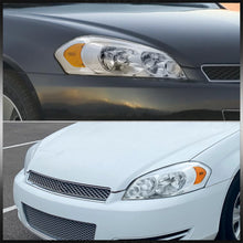 Load image into Gallery viewer, Chevrolet Impala 2006-2013 / Impala Limited 2014-2015 / Monte Carlo 2006-2007 Factory Style Headlights Chrome Housing Clear Len Amber Reflector