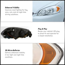 Load image into Gallery viewer, Chevrolet Impala 2006-2013 / Impala Limited 2014-2015 / Monte Carlo 2006-2007 Factory Style Headlights Chrome Housing Clear Len Amber Reflector