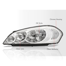 Load image into Gallery viewer, Chevrolet Impala 2006-2013 / Impala Limited 2014-2015 / Monte Carlo 2006-2007 Factory Style Headlights Chrome Housing Clear Len Clear Reflector