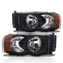Load image into Gallery viewer, Dodge Ram 1500 Truck 2002-2005 / 2500 3500 Truck 2003-2005 Factory Style Headlights Black Housing Clear Len Clear Reflector