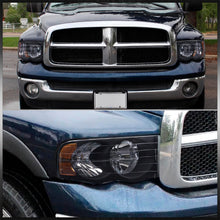Load image into Gallery viewer, Dodge Ram 1500 Truck 2002-2005 / 2500 3500 Truck 2003-2005 Factory Style Headlights Black Housing Clear Len Clear Reflector