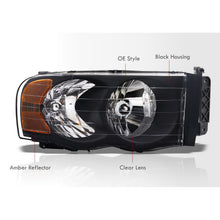 Load image into Gallery viewer, Dodge Ram 1500 Truck 2002-2005 / 2500 3500 Truck 2003-2005 Factory Style Headlights Black Housing Clear Len Clear Reflector