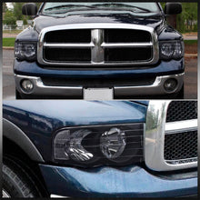 Load image into Gallery viewer, Dodge Ram 1500 Truck 2002-2005 / 2500 3500 Truck 2003-2005 Factory Style Headlights Black Housing Clear Len Amber Reflector