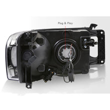 Load image into Gallery viewer, Dodge Ram 1500 2002-2005 / Ram 2500 3500 2003-2005 LED DRL Bar Factory Style Headlights Chrome Housing Clear Len Clear Reflector