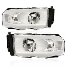 Load image into Gallery viewer, Dodge Ram 1500 2002-2005 / Ram 2500 3500 2003-2005 LED DRL Bar Factory Style Headlights White Housing Clear Len Clear Reflector