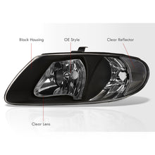 Load image into Gallery viewer, Chrysler Town & Country 2001-2007 / Grand Voyager 2001-2002 / Voyager 2001-2003 / Dodge Grand Caravan 2001-2007 Factory Style Headlights Black Housing Clear Len Clear Reflector (Halogen Models Only)