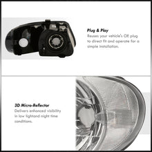 Load image into Gallery viewer, Chrysler Town & Country 2001-2007 / Grand Voyager 2001-2002 / Voyager 2001-2003 / Dodge Grand Caravan 2001-2007 Factory Style Headlights Chrome Housing Clear Len Clear Reflector (Halogen Models Only)