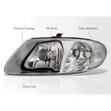 Load image into Gallery viewer, Chrysler Town & Country 2001-2007 / Grand Voyager 2001-2002 / Voyager 2001-2003 / Dodge Grand Caravan 2001-2007 Factory Style Headlights Chrome Housing Clear Len Clear Reflector (Halogen Models Only)