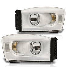 Load image into Gallery viewer, Dodge Ram 1500 2006-2008 / Ram 2500 3500 2006-2009 LED DRL Bar Factory Style Headlights White Housing Clear Len Clear Reflector