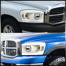 Load image into Gallery viewer, Dodge Ram 1500 2006-2008 / Ram 2500 3500 2006-2009 LED DRL Bar Factory Style Headlights White Housing Clear Len Clear Reflector