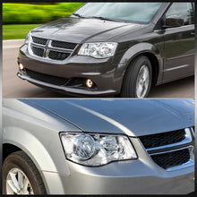 Load image into Gallery viewer, Chrysler Town & Country 2008-2016 / Dodge Grand Caravan 2011-2019 Factory Style Headlights Chrome Housing Clear Len Clear Reflector (Halogen Models Only)
