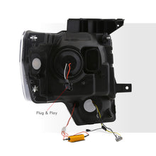 Load image into Gallery viewer, Ford F150 2009-2014 LED DRL Bar Projector Headlights Black Housing Clear Len Clear Reflector (Halogen Models Only)