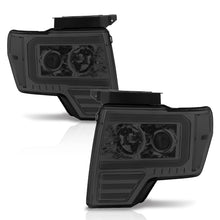Load image into Gallery viewer, Ford F150 2009-2014 LED DRL Bar Projector Headlights Chrome Housing Smoke Len Clear Reflector (Halogen Models Only)