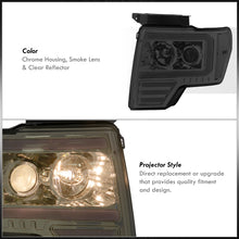 Load image into Gallery viewer, Ford F150 2009-2014 LED DRL Bar Projector Headlights Chrome Housing Smoke Len Clear Reflector (Halogen Models Only)