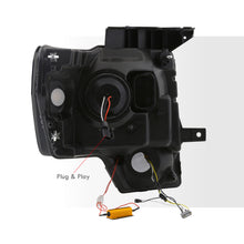 Load image into Gallery viewer, Ford F150 2009-2014 LED DRL Bar Projector Headlights Chrome Housing Smoke Len Clear Reflector (Halogen Models Only)