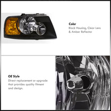 Load image into Gallery viewer, Ford Expedition 2003-2006 Factory Style Headlights Black Housing Clear Len Amber Reflector