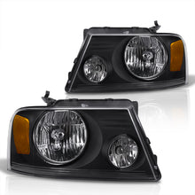 Load image into Gallery viewer, Ford F150 2004-2008 / Lincoln Mark LT 2006-2008 Factory Style Headlights Black Housing Clear Len Amber Reflector