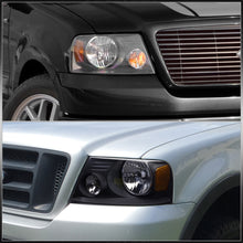 Load image into Gallery viewer, Ford F150 2004-2008 / Lincoln Mark LT 2006-2008 Factory Style Headlights Black Housing Clear Len Amber Reflector