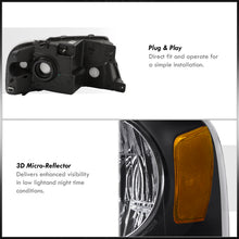 Load image into Gallery viewer, Ford F150 2004-2008 / Lincoln Mark LT 2006-2008 Factory Style Headlights Black Housing Clear Len Amber Reflector