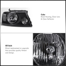 Load image into Gallery viewer, Ford F150 2004-2008 / Lincoln Mark LT 2006-2008 Factory Style Headlights Black Housing Clear Len Clear Reflector