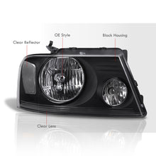 Load image into Gallery viewer, Ford F150 2004-2008 / Lincoln Mark LT 2006-2008 Factory Style Headlights Black Housing Clear Len Clear Reflector