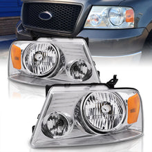 Load image into Gallery viewer, Ford F150 2004-2008 / Lincoln Mark LT 2006-2008 Factory Style Headlights Chrome Housing Clear Len Amber Reflector