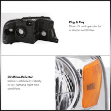 Load image into Gallery viewer, Ford F150 2004-2008 / Lincoln Mark LT 2006-2008 Factory Style Headlights Chrome Housing Clear Len Amber Reflector