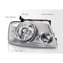 Load image into Gallery viewer, Ford F150 2004-2008 / Lincoln Mark LT 2006-2008 Factory Style Headlights Chrome Housing Clear Len Clear Reflector
